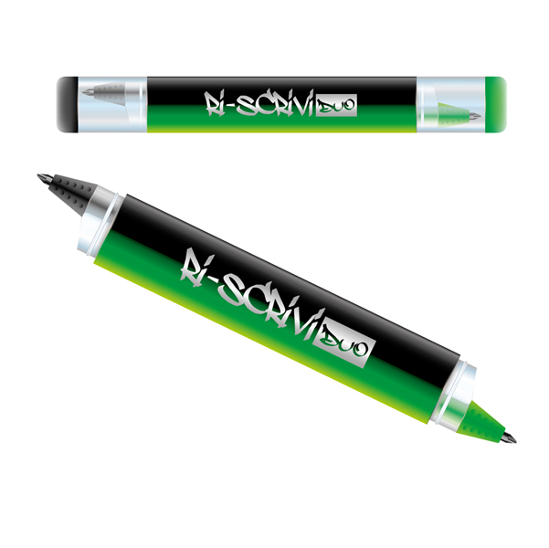 PENNA SFERA RISCRIVI DUO CANCELLABILE 2IN1 NERO/VERDE OSAMA