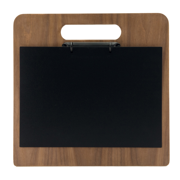 Portamenù a tagliere con anelli Chopping Board - legno di noce - 32x24 cm - Securit