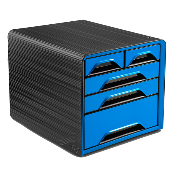 Cassettiera Smoove - 5 cassetti misti - nero/blu oceano - CEP
