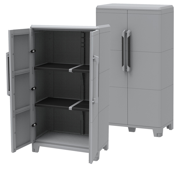 Armadio Transforming Modular 3 - 78x43,6x143 cm - PPL - grigio - Terry