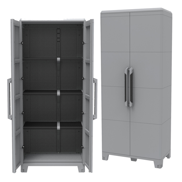 Armadio Transforming Modular 4 - 78x43,6x184,4 cm - PPL - grigio - Terry