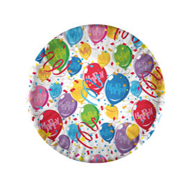 Piatti carta plastificata - Balloons Ø18cm -  10 pezzi - Big Party