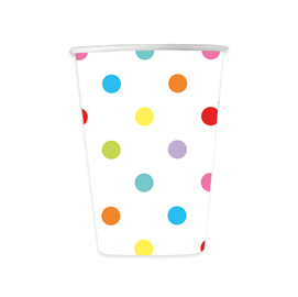 Biccchieri - multicolor - pois - 8 pezzi - Big Party