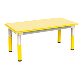 Tavolo telescopico - 120x60x46cm - H 46/58cm - giallo - CWR