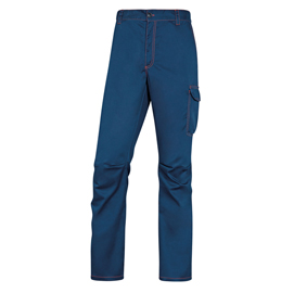 Pantalone da lavoro Panostrpa - sargia/poliestere/cotone/elastan - taglia XL - blu/arancio - Deltaplus