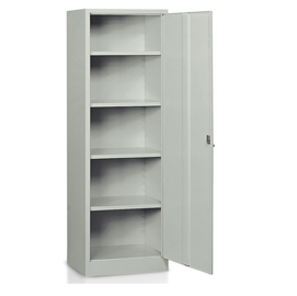 Armadio multiuso in metallo ad 1 anta battente - 4 ripiani fissi - 60x40x181,5 cm - grigio - Bertesi