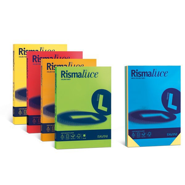 Favini Carta Colorata Rismacqua A4-90 G/mq - Assortiti 5 Colori - A69x124 ( Risma100) (AZ): Cancelleria Di Favini | Libreria Universitaria