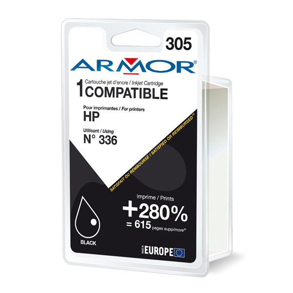 Armor - cartuccia per HP n. 336 - Deskjet 5440, doppia capacità 28ml - nero