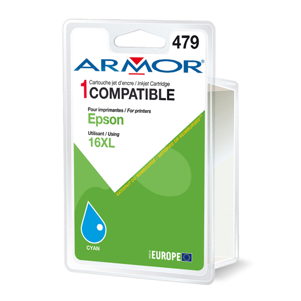 Armor - cartuccia per Epson - Workforce wf2010w, 2520nf - ciano