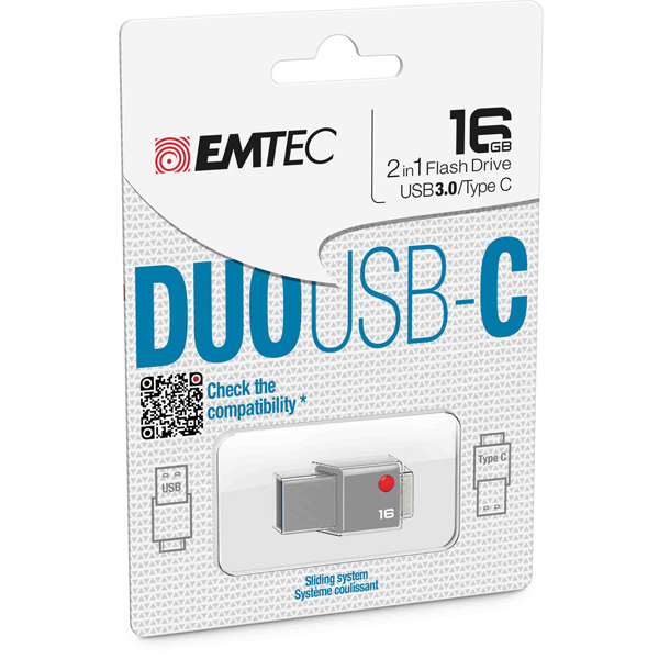 Emtec - Usb Duo 3.0 + Type-C - ECMMD16GT403 - 16GB
