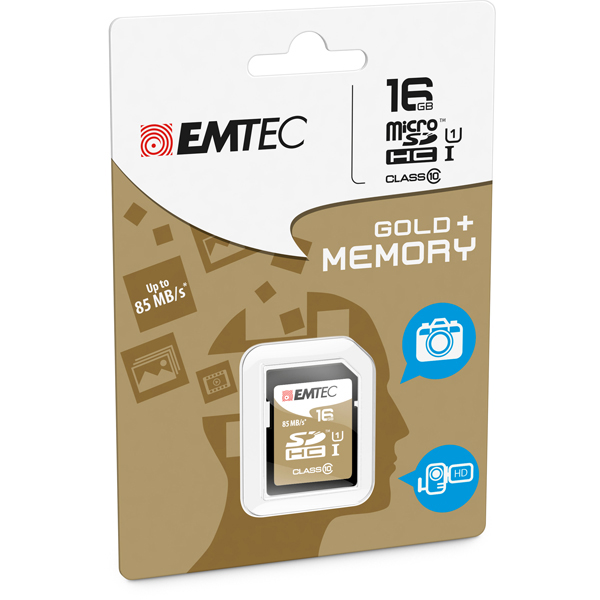 Emtec - SDHC Class 10 Gold + - ECMSD16GHC10GP - 16GB