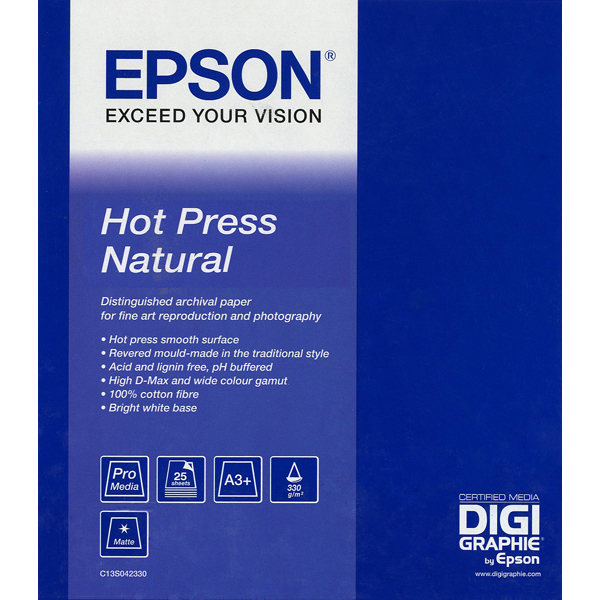 Epson - Epson Hot Press Natural Paper, in Rotoli da 43,18cm (17\\) x 15, 2m - C13S042323