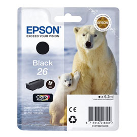 Epson - Cartuccia ink - 26 - Nero - C13T26014012 - 6,2ml