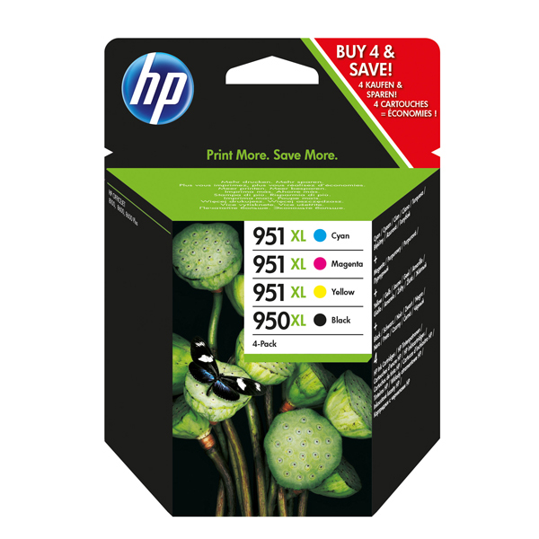 Hp - Confezione 4 cartucce ink - 950XL/951XL - C/M/Y/K - C2P43AE - C/M/Y 1.500 pag / K 2.300 pag