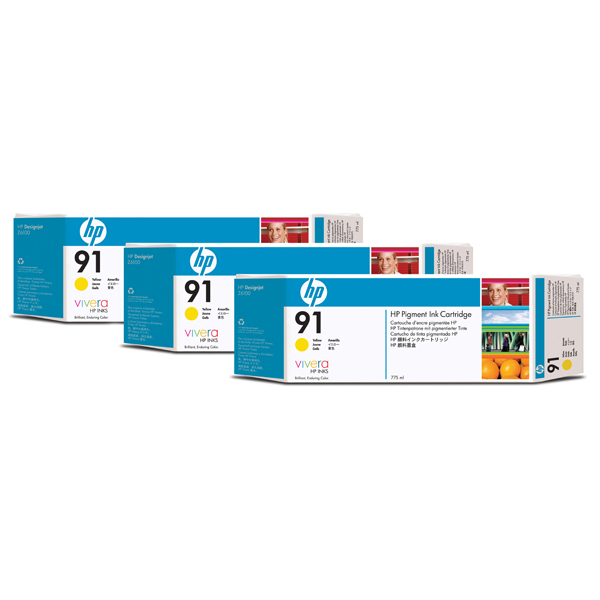 Hp - Confezione 3 cartucce ink - Giallo - C9485A - 775ml/cad