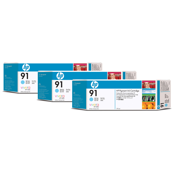 Hp - Confezione 3 cartucce ink - Ciano chiaro - C9486A - 775ml/cad