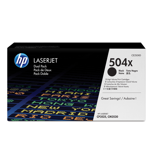 Hp - Confezione 2 Toner - 504X - Nero - CE250XD - 10.500 pag/cad