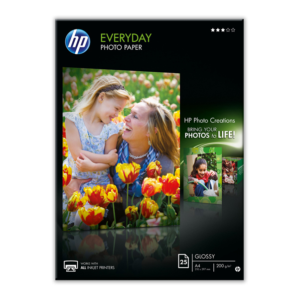 Hp - Confezione da 25 Fogli Carta fotografica lucida Hp Everyday A4/210 x 297 mm - Q5451A