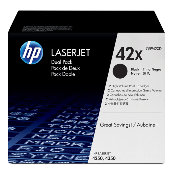 Hp - Confezione 2 Toner - 42X - Nero - Q5942XD - 20.000 pag cad