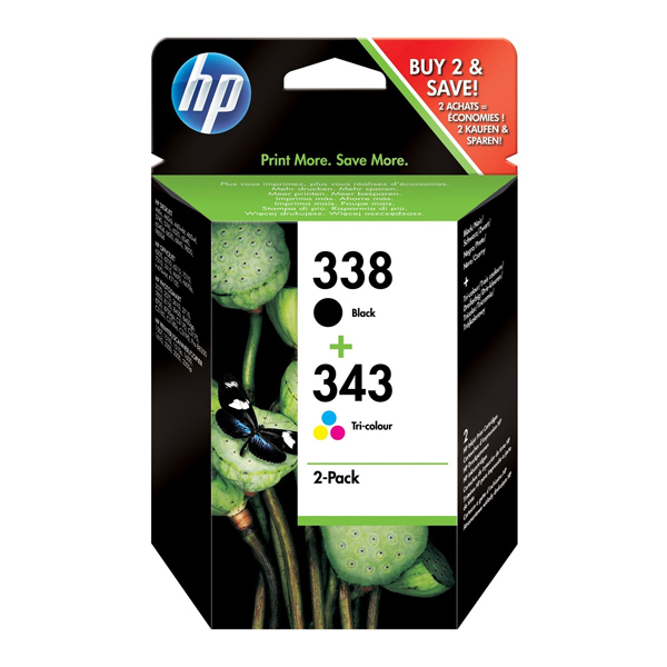 Hp - Confezione 2 cartucce ink - 338/343 - C/M/Y/K - SD449EE - C/M/Y 330 pag / K 480 pag