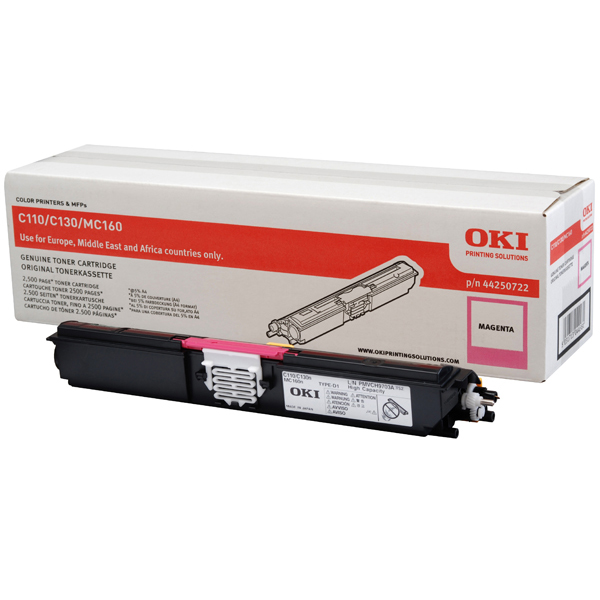 Oki - toner - 44250722 - magenta per c110/c130n alta capacita\