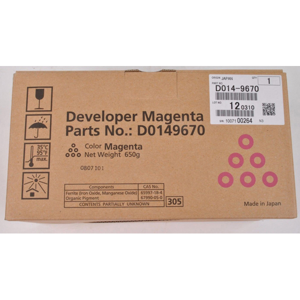 Ricoh - developer - D0149670 - magenta aficio mp c6000sp c7500sp type c7500