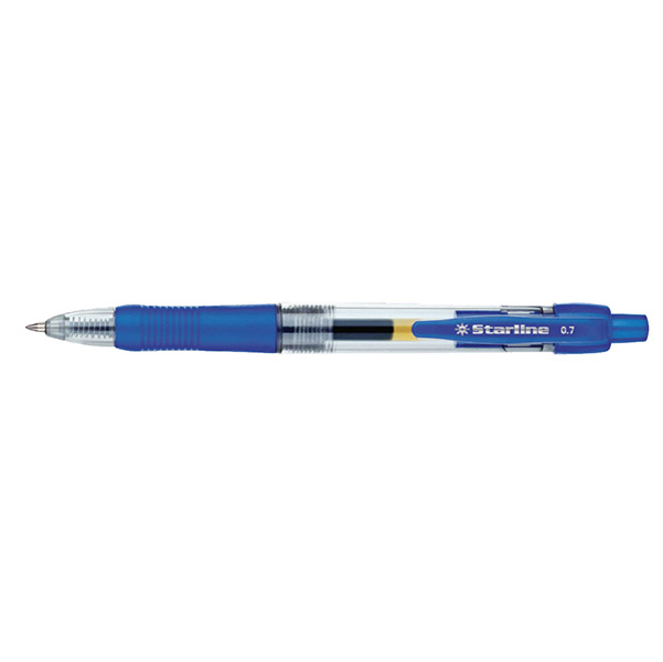 Penna a sfera a scatto con inchiostro gel - blu - punta fine 0,7mm - Starline