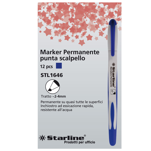 Marcatore permanente Starline - punta a scalpello da 2,00-4,00mm - blu - Starline