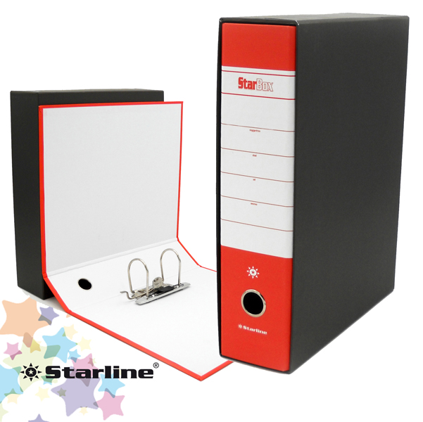 Registratore Starbox - dorso 8 cm - protocollo 23x33 cm - rosso - Starline
