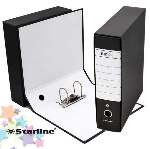 Registratore Starbox - dorso 8 cm - protocollo 23x33 cm - nero - Starline