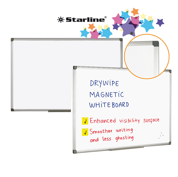 Lavagna bianca magnetica - 45x60 cm - bianco - Starline