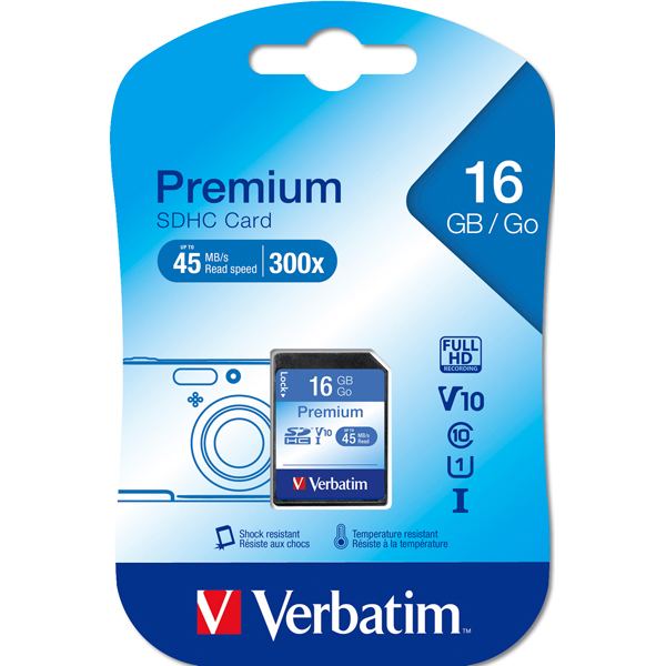 Verbatim - Scheda SDHC Classe 10 - 43962 - 16GB