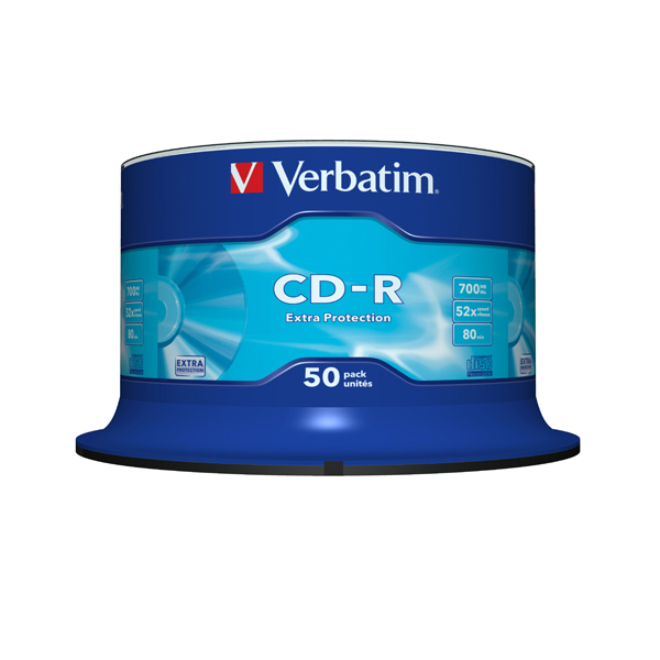 Verbatim - Scatola 50 CD-R DataLife Plus Extra Protection - 1x-52x - serigrafato - 43351 - 700MB