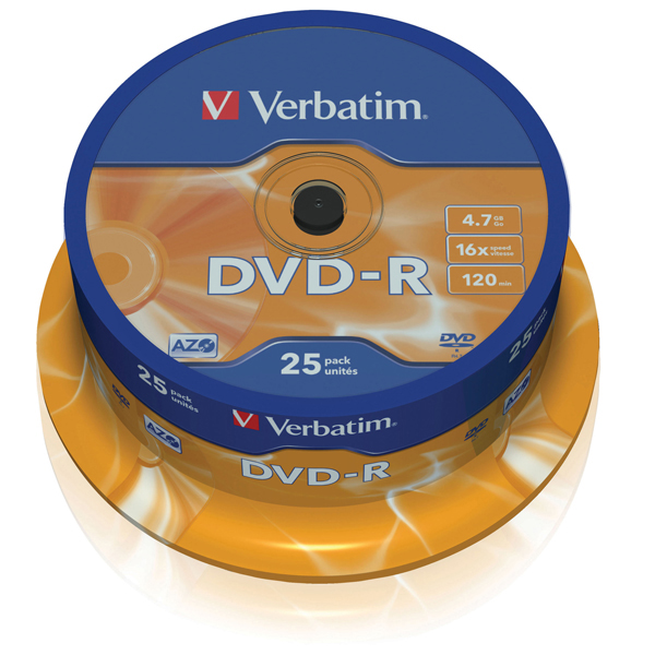 Verbatim - Scatola 25 DVD-R - serigrafato - 43522 - 4,7GB